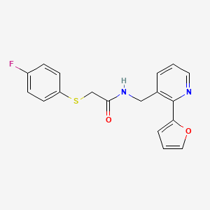 2-((4-fluorophenyl)thio)-N-((2-(furan-2-yl)pyridin-3-yl)methyl)acetamide