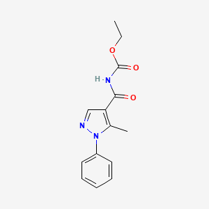 molecular formula C14H15N3O3 B2616256 ethyl N-(5-methyl-1-phenyl-1H-pyrazole-4-carbonyl)carbamate CAS No. 303773-31-1