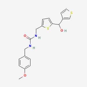 molecular formula C19H20N2O3S2 B2616322 1-((5-(Hydroxy(thiophen-3-yl)methyl)thiophen-2-yl)methyl)-3-(4-methoxybenzyl)urea CAS No. 1797063-92-3