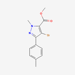 molecular formula C13H13BrN2O2 B2616327 methyl 4-bromo-1-methyl-3-(p-tolyl)-1H-pyrazole-5-carboxylate CAS No. 1435804-05-9