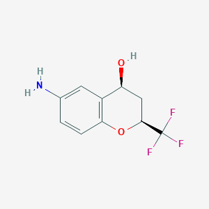 molecular formula C10H10F3NO2 B2616330 (2S,4S)-6-amino-2-(trifluoromethyl)chroman-4-ol CAS No. 1013985-40-4