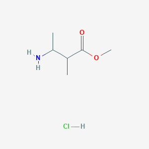 molecular formula C6H14ClNO2 B2616351 Methyl 3-amino-2-methylbutanoate hydrochloride CAS No. 89584-23-6