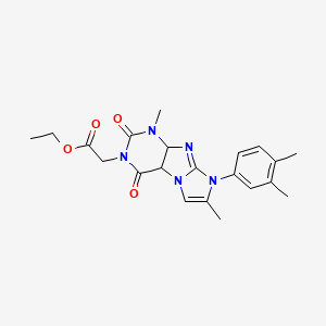 molecular formula C21H23N5O4 B2616355 ethyl 2-[8-(3,4-dimethylphenyl)-1,7-dimethyl-2,4-dioxo-1H,2H,3H,4H,8H-imidazo[1,2-g]purin-3-yl]acetate CAS No. 876901-48-3