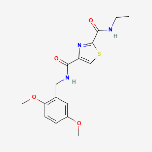 molecular formula C16H19N3O4S B2616371 N4-[(2,5-dimethoxyphenyl)methyl]-N2-ethyl-1,3-thiazole-2,4-dicarboxamide CAS No. 1251633-49-4