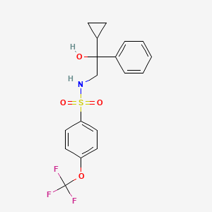 molecular formula C18H18F3NO4S B2616387 N-(2-cyclopropyl-2-hydroxy-2-phenylethyl)-4-(trifluoromethoxy)benzene-1-sulfonamide CAS No. 1448027-11-9