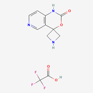 molecular formula C11H10F3N3O4 B2616390 Spiro[1H-pyrido[4,3-d][1,3]oxazine-4,3'-azetidine]-2-one;2,2,2-trifluoroacetic acid CAS No. 2551118-24-0