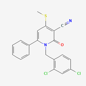 molecular formula C20H14Cl2N2OS B2616447 1-(2,4-Dichlorobenzyl)-4-(methylsulfanyl)-2-oxo-6-phenyl-1,2-dihydro-3-pyridinecarbonitrile CAS No. 478042-78-3
