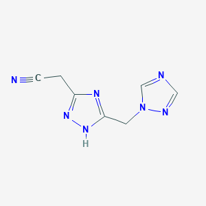molecular formula C7H7N7 B2616456 2-[3-(1H-1,2,4-triazol-1-ylmethyl)-1H-1,2,4-triazol-5-yl]acetonitrile CAS No. 477852-49-6