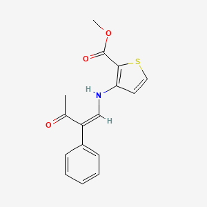 molecular formula C16H15NO3S B2616460 methyl 3-{[(1Z)-3-oxo-2-phenylbut-1-en-1-yl]amino}thiophene-2-carboxylate CAS No. 339017-17-3