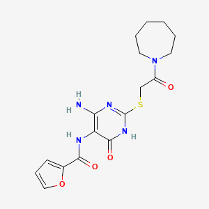 N-(4-amino-2-((2-(azepan-1-yl)-2-oxoethyl)thio)-6-oxo-1,6-dihydropyrimidin-5-yl)furan-2-carboxamide