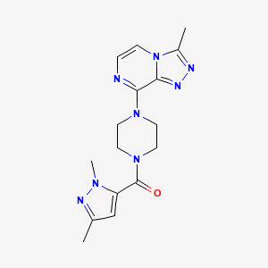 (1,3-dimethyl-1H-pyrazol-5-yl)(4-(3-methyl-[1,2,4]triazolo[4,3-a]pyrazin-8-yl)piperazin-1-yl)methanone