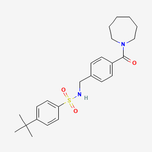 molecular formula C24H32N2O3S B2616483 N-(4-(azepane-1-carbonyl)benzyl)-4-(tert-butyl)benzenesulfonamide CAS No. 727689-22-7