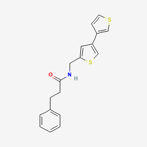 B2616570 N-({[3,3'-bithiophene]-5-yl}methyl)-3-phenylpropanamide CAS No. 2379951-31-0