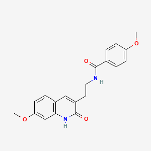 4-methoxy-N-[2-(7-methoxy-2-oxo-1H-quinolin-3-yl)ethyl]benzamide