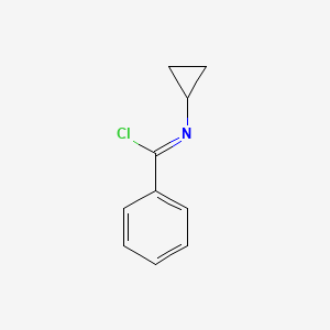 molecular formula C10H10ClN B2616590 N-cyclopropylbenzenecarbonimidoyl chloride CAS No. 869472-58-2