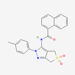 molecular formula C23H19N3O3S B2616595 N-[2-(4-methylphenyl)-5,5-dioxo-2H,4H,6H-5lambda6-thieno[3,4-c]pyrazol-3-yl]naphthalene-1-carboxamide CAS No. 681266-49-9