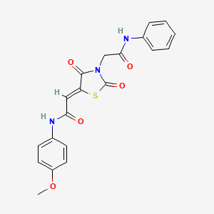 molecular formula C20H17N3O5S B2616649 (Z)-2-(2,4-dioxo-3-(2-oxo-2-(phenylamino)ethyl)thiazolidin-5-ylidene)-N-(4-methoxyphenyl)acetamide CAS No. 692762-71-3