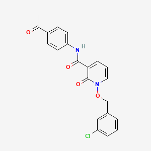 molecular formula C21H17ClN2O4 B2616680 N-(4-acetylphenyl)-1-[(3-chlorophenyl)methoxy]-2-oxo-1,2-dihydropyridine-3-carboxamide CAS No. 852364-94-4
