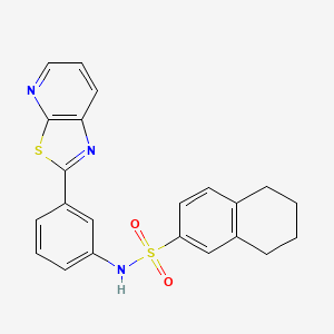 N-(3-(thiazolo[5,4-b]pyridin-2-yl)phenyl)-5,6,7,8-tetrahydronaphthalene-2-sulfonamide