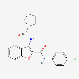 N-(4-chlorophenyl)-3-(cyclopentanecarboxamido)benzofuran-2-carboxamide