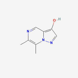 molecular formula C8H9N3O B2616752 6,7-Dimethylpyrazolo[1,5-a]pyrazin-3-ol CAS No. 2490432-00-1