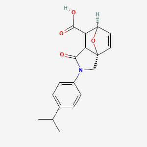 molecular formula C18H19NO4 B2616765 (3aS,6R)-2-(4-isopropylphenyl)-1-oxo-1,2,3,6,7,7a-hexahydro-3a,6-epoxyisoindole-7-carboxylic acid CAS No. 956816-51-6