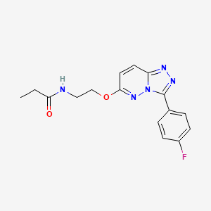 molecular formula C16H16FN5O2 B2616792 N-(2-((3-(4-fluorophenyl)-[1,2,4]triazolo[4,3-b]pyridazin-6-yl)oxy)ethyl)propionamide CAS No. 1021124-87-7
