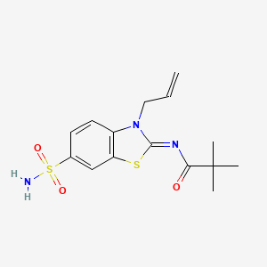 molecular formula C15H19N3O3S2 B2616796 (Z)-N-(3-allyl-6-sulfamoylbenzo[d]thiazol-2(3H)-ylidene)pivalamide CAS No. 865180-19-4
