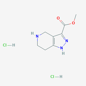 molecular formula C8H13Cl2N3O2 B2616800 Methyl 2H,4H,5H,6H,7H-pyrazolo[4,3-c]pyridine-3-carboxylate dihydrochloride CAS No. 1864016-47-6