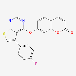 molecular formula C21H11FN2O3S B2616802 7-{[5-(4-fluorophenyl)thieno[2,3-d]pyrimidin-4-yl]oxy}-2H-chromen-2-one CAS No. 315679-75-5