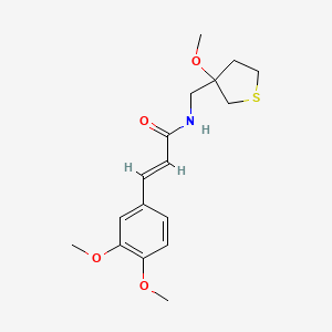 (E)-3-(3,4-dimethoxyphenyl)-N-((3-methoxytetrahydrothiophen-3-yl)methyl)acrylamide