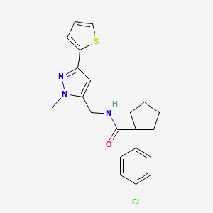 1-(4-chlorophenyl)-N-{[1-methyl-3-(thiophen-2-yl)-1H-pyrazol-5-yl]methyl}cyclopentane-1-carboxamide