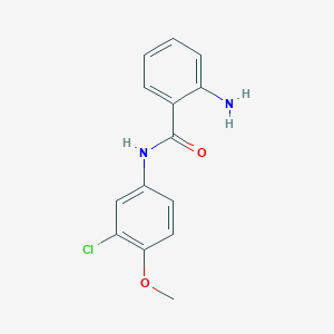molecular formula C14H13ClN2O2 B2616870 2-amino-N-(3-chloro-4-methoxyphenyl)benzamide CAS No. 571150-53-3