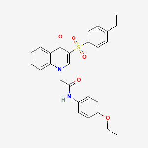molecular formula C27H26N2O5S B2616970 N-(4-ethoxyphenyl)-2-[3-(4-ethylbenzenesulfonyl)-4-oxo-1,4-dihydroquinolin-1-yl]acetamide CAS No. 895650-23-4