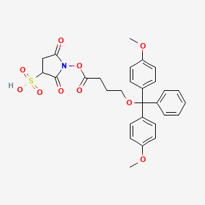 molecular formula C29H29NO10S B2616971 Sulphosuccinimidyl-4-[2-(4,4-dimethoxytrityl)]butyrate CAS No. 199436-86-7