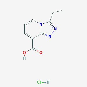molecular formula C9H10ClN3O2 B2616982 3-Ethyl-[1,2,4]triazolo[4,3-a]pyridine-8-carboxylic acid hydrochloride CAS No. 2411240-60-1