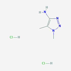 molecular formula C4H10Cl2N4 B2617003 dimethyl-1H-1,2,3-triazol-4-amine dihydrochloride CAS No. 1909348-36-2