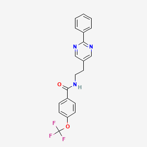 molecular formula C20H16F3N3O2 B2617038 N-(2-(2-phenylpyrimidin-5-yl)ethyl)-4-(trifluoromethoxy)benzamide CAS No. 2034343-93-4