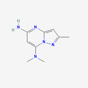 molecular formula C9H13N5 B2617059 N2,N7,7-trimethylpyrazolo[1,5-a]pyrimidine-5,7-diamine CAS No. 2044903-08-2