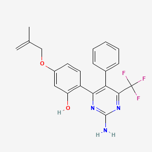 2-[2-Amino-5-phenyl-6-(trifluoromethyl)pyrimidin-4-yl]-5-[(2-methylprop-2-en-1-yl)oxy]phenol