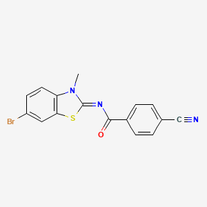 (E)-N-(6-bromo-3-methylbenzo[d]thiazol-2(3H)-ylidene)-4-cyanobenzamide