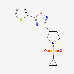 3-(1-(Cyclopropylsulfonyl)pyrrolidin-3-yl)-5-(thiophen-2-yl)-1,2,4-oxadiazole