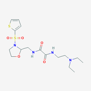 N1-(2-(diethylamino)ethyl)-N2-((3-(thiophen-2-ylsulfonyl)oxazolidin-2-yl)methyl)oxalamide