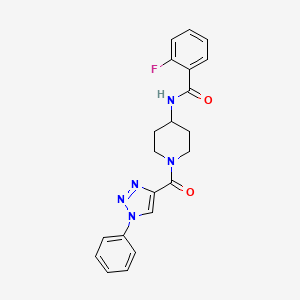 2-fluoro-N-(1-(1-phenyl-1H-1,2,3-triazole-4-carbonyl)piperidin-4-yl)benzamide
