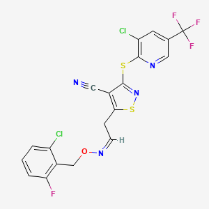 5-(2-{[(2-Chloro-6-fluorobenzyl)oxy]imino}ethyl)-3-{[3-chloro-5-(trifluoromethyl)-2-pyridinyl]sulfanyl}-4-isothiazolecarbonitrile