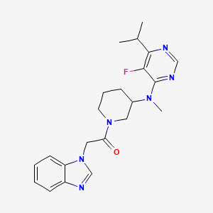 2-(Benzimidazol-1-yl)-1-[3-[(5-fluoro-6-propan-2-ylpyrimidin-4-yl)-methylamino]piperidin-1-yl]ethanone