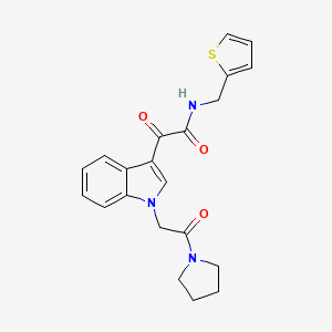 2-oxo-2-[1-(2-oxo-2-pyrrolidin-1-ylethyl)indol-3-yl]-N-(thiophen-2-ylmethyl)acetamide