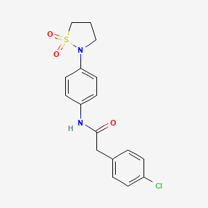 2-(4-chlorophenyl)-N-(4-(1,1-dioxidoisothiazolidin-2-yl)phenyl)acetamide