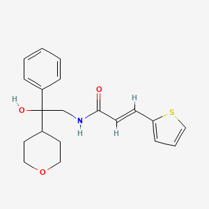 (E)-N-(2-hydroxy-2-phenyl-2-(tetrahydro-2H-pyran-4-yl)ethyl)-3-(thiophen-2-yl)acrylamide