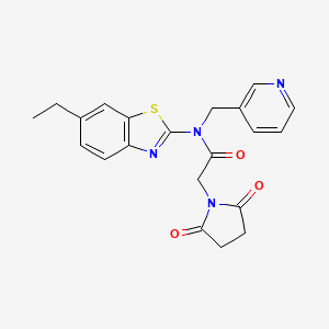 2-(2,5-dioxopyrrolidin-1-yl)-N-(6-ethylbenzo[d]thiazol-2-yl)-N-(pyridin-3-ylmethyl)acetamide